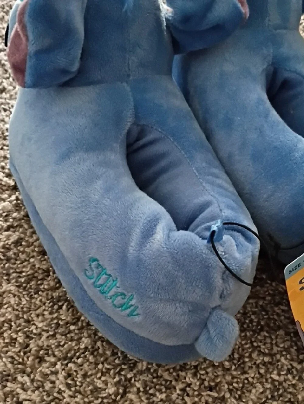 Disney Stitch Plush Slip-On Kids Slippers in Blue and Teal